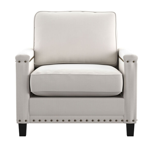 Whitney Ivory Arm Chair with Nailhead Trim, image 2